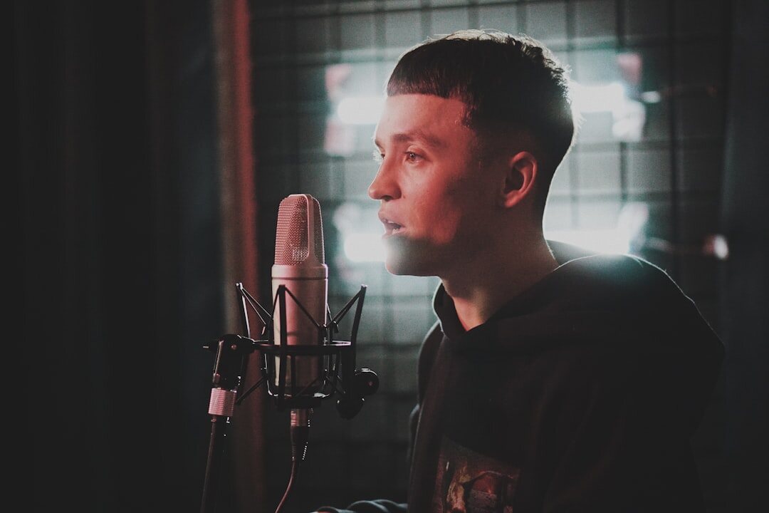 singer in recording studio
