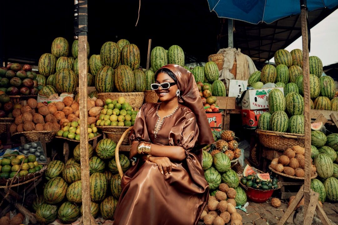 woman eating tropical fruit